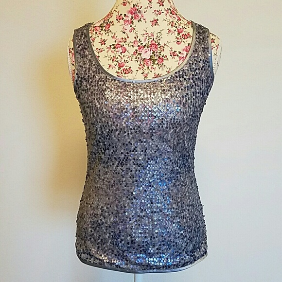 Chico's Tops - Chico's sequin tank size 0 color gray
